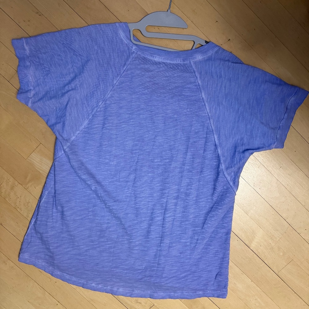 elliott Lauren blue enzyme wash v neck tee, M, CB2542 - Picture 4 of 4
